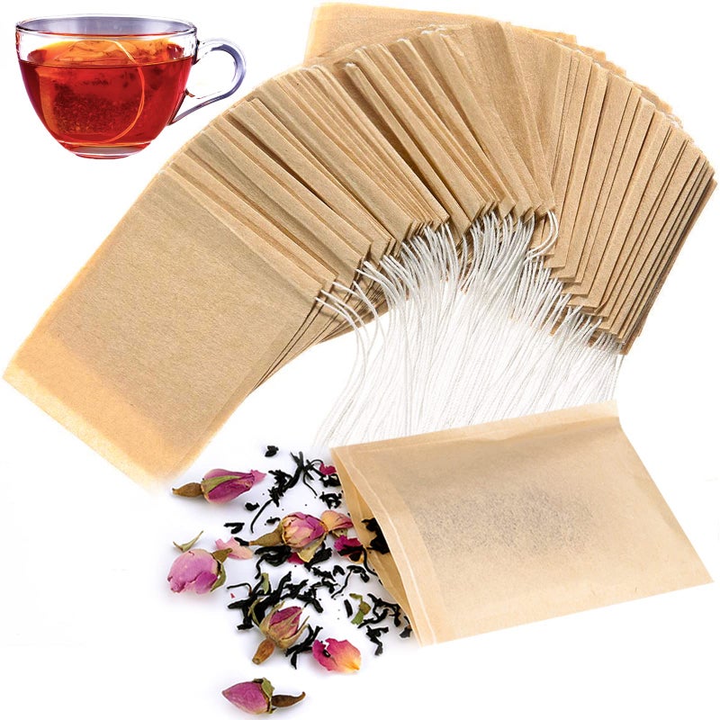 Angooni 300PCS Disposable Tea Filter Bags with Drawstring | 100% Natural & Safe Loose Leaf Tea Empty Tea Bags, 1-Cup Capacity - Image 1